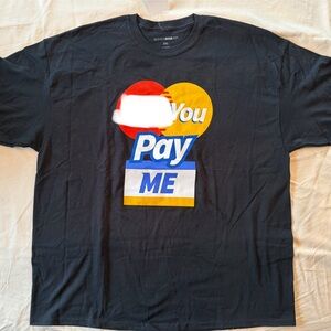 Fashion Nova Black Graphic Tee with Red and Yellow Accents